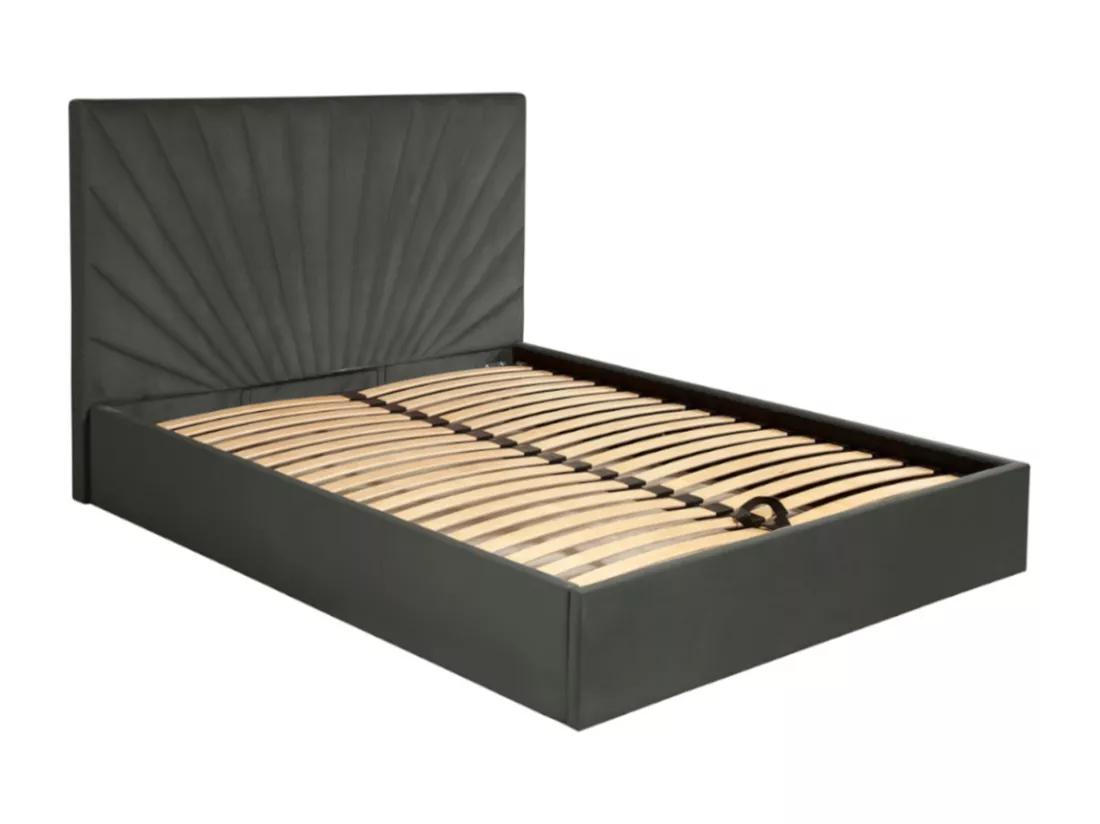 Lit coffre 180 x 200 cm - Velours - Gris anthracite - RILIODA de Pascal Morabito
