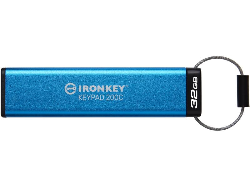 Kingston USB-Stick IronKey Keypad 200C 32 GB Verschlüsselter USB Typ-C Stick mit Tastatur