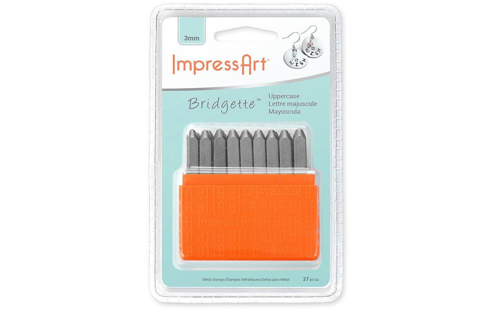 Prägestempel Set 3 mm Grossbuchstaben, 27 StückImpress Art Buchstaben gravieren