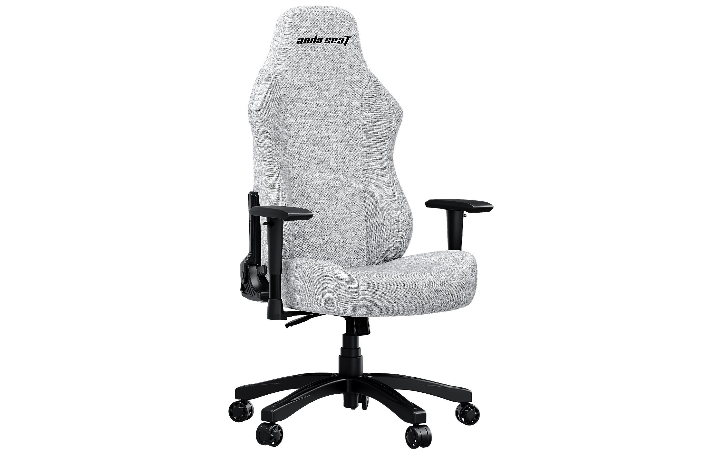 Gaming-Stuhl Luna Grau<br>Gaming-Stuhl aus Stoff und mit einer Belastbarkeit von bis zu 90 kg