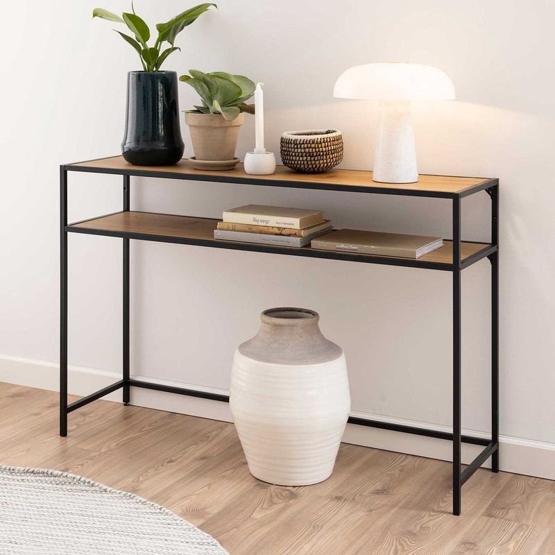Giga Living - Sidetable Bronx - MDF Naturel - Zwart Metaal