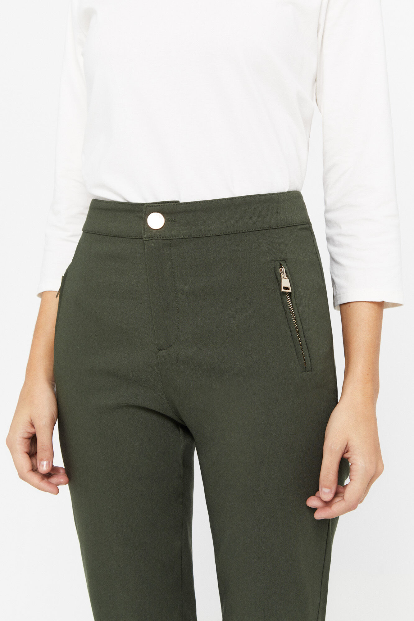 Calça jeans skinny - Cáqui