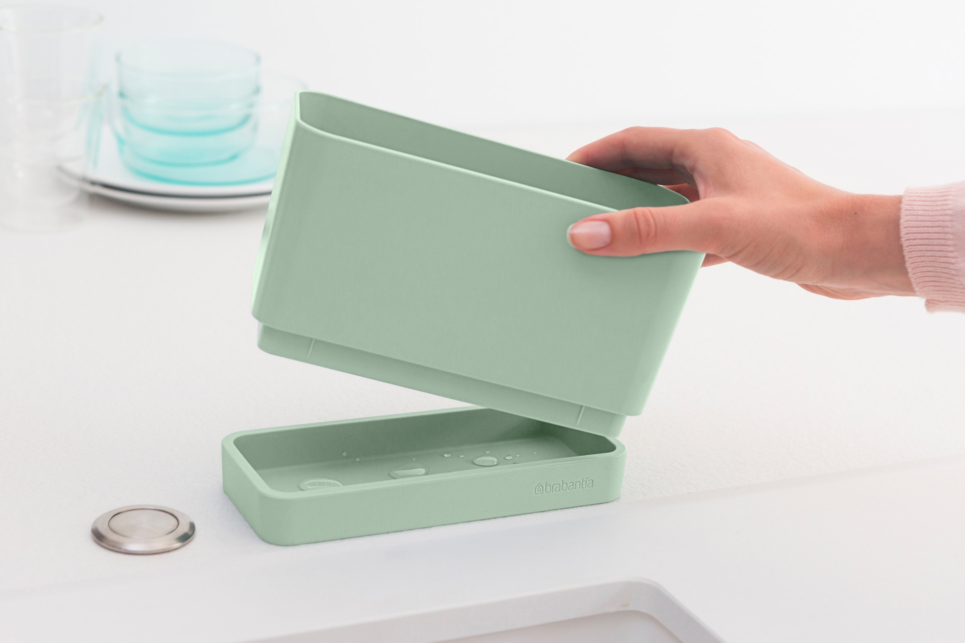 brabantia Spül-Organizer SINKSIDE mit Abtropfschale Jade Green