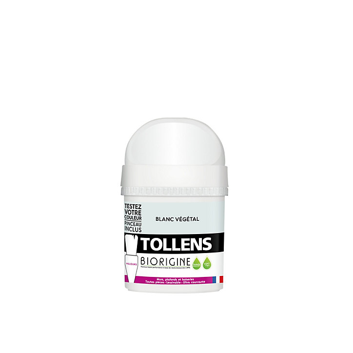 Testeur de peinture murs et plafonds Biorigine Tollens velours blanc végétal 50ml