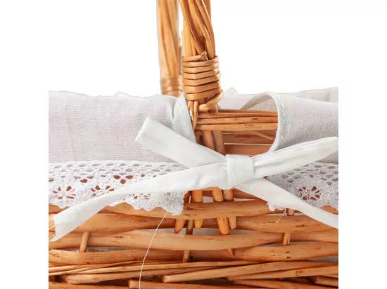 Panier en osier naturel marron doublé 38x25x28h