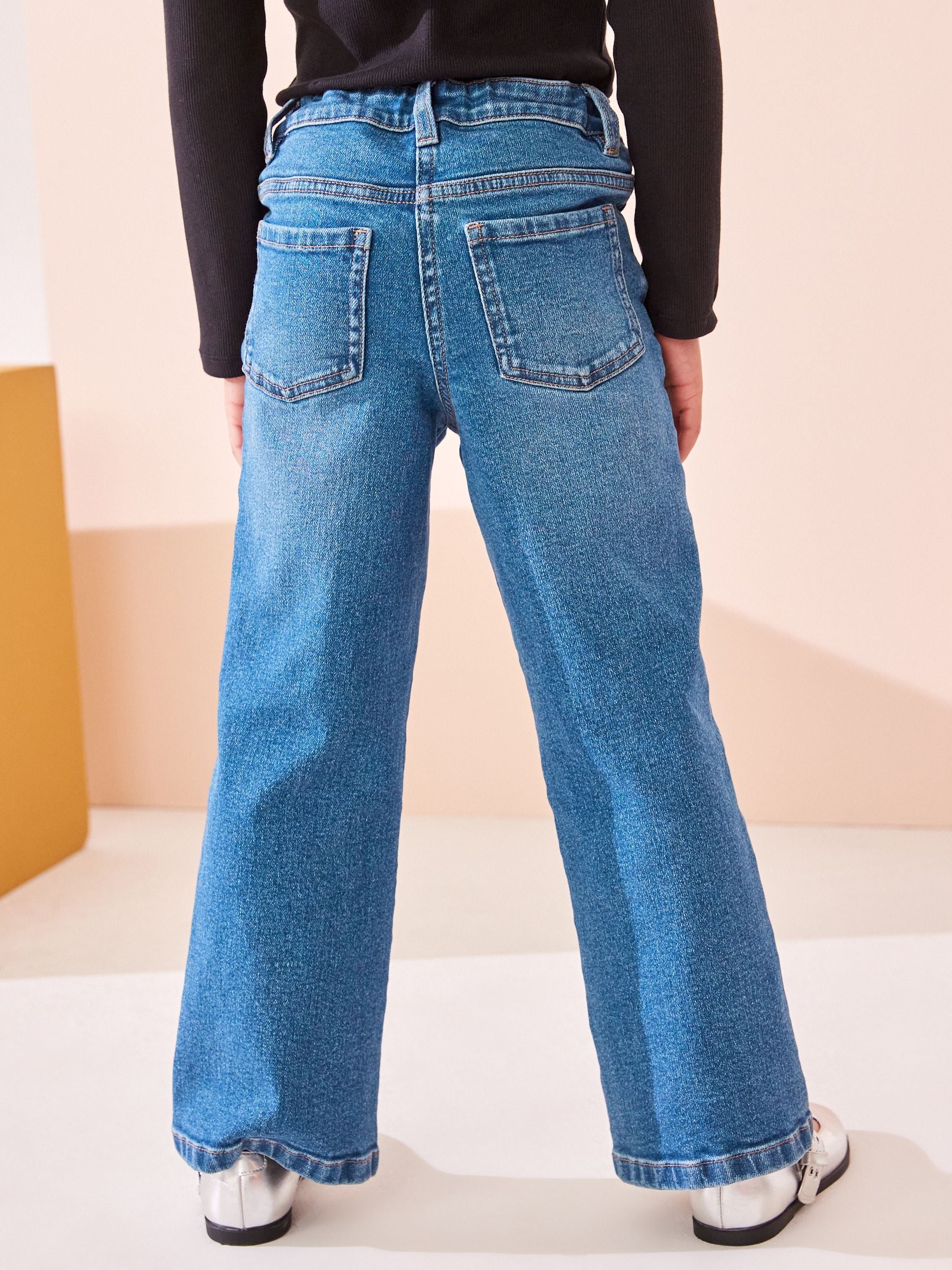 Middenblauw denim - Flare jeans (3-16 jr)