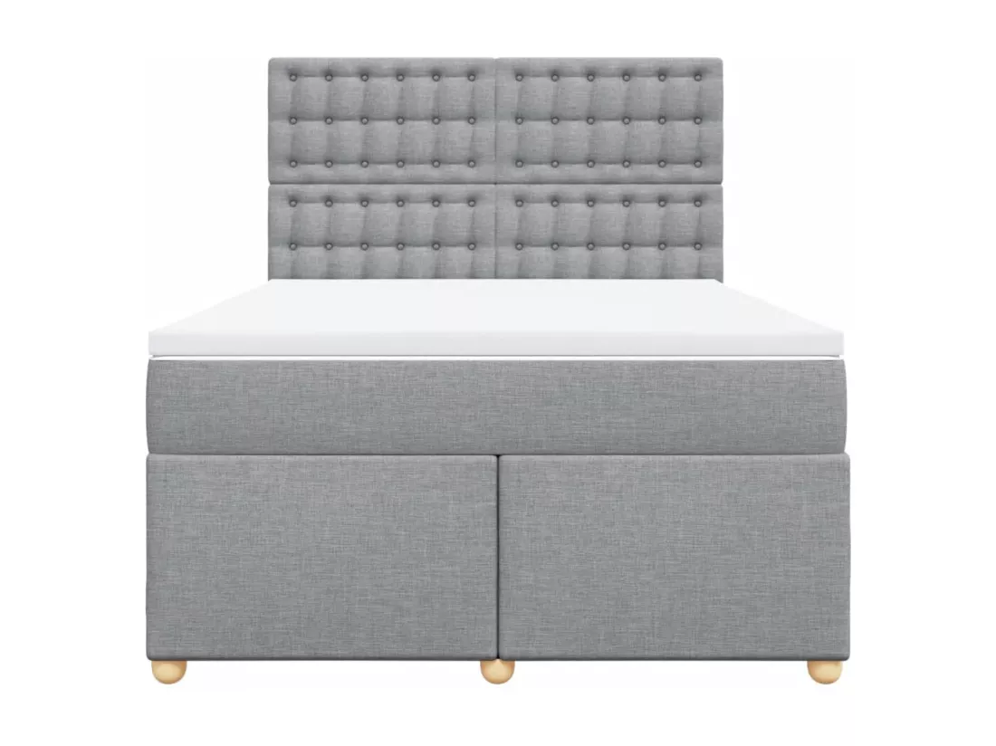 Sommier à lattes de lit avec matelas Gris clair 160x200cm Tissu