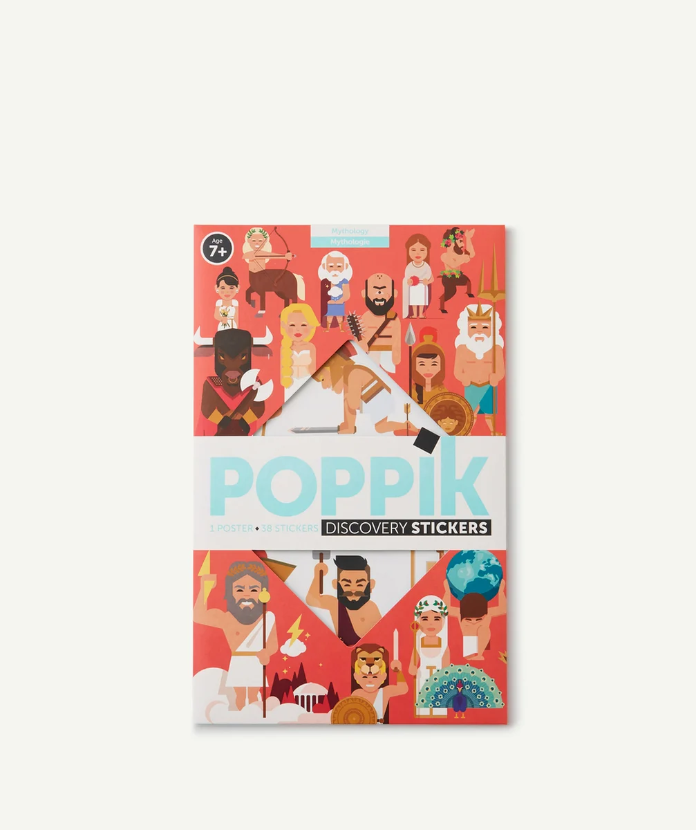 POPPIKLE POSTER AVEC 38 STICKERS MYTHOLOGIE - 7-12 ANS