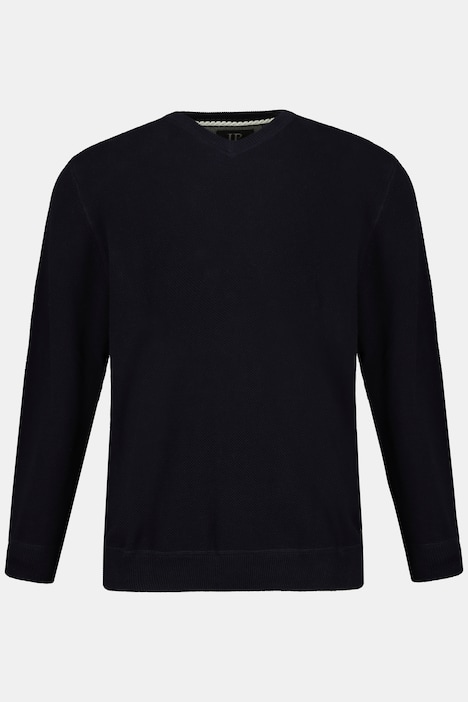 Pullover, Basic Form, V-Ausschnitt, Baumwolle