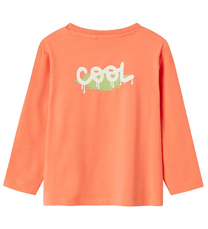 Name It Bluse - NmmNova - Fusion Coral m. Sprayd?se