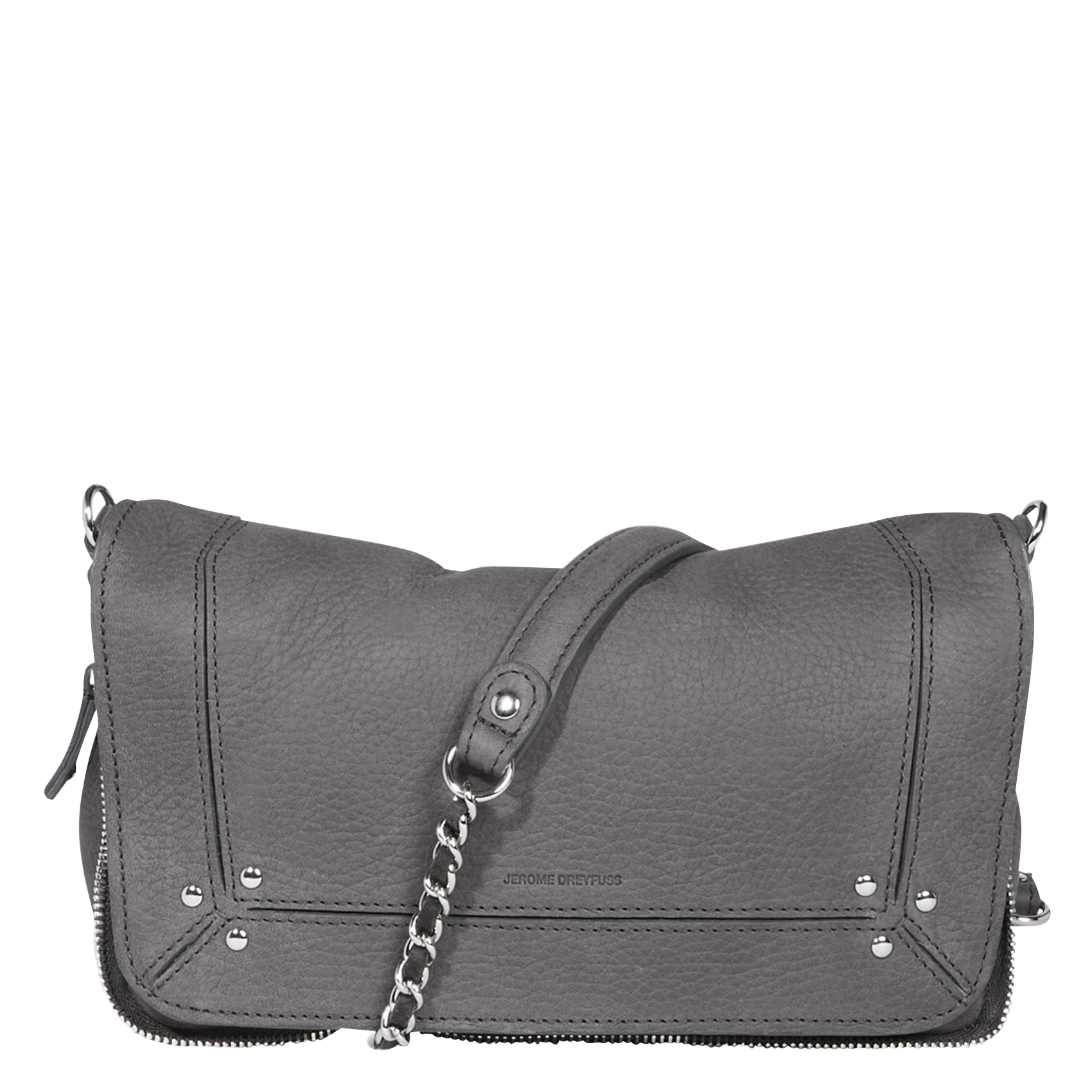 BOBI S - Sac bandoulière en cuir| Gris