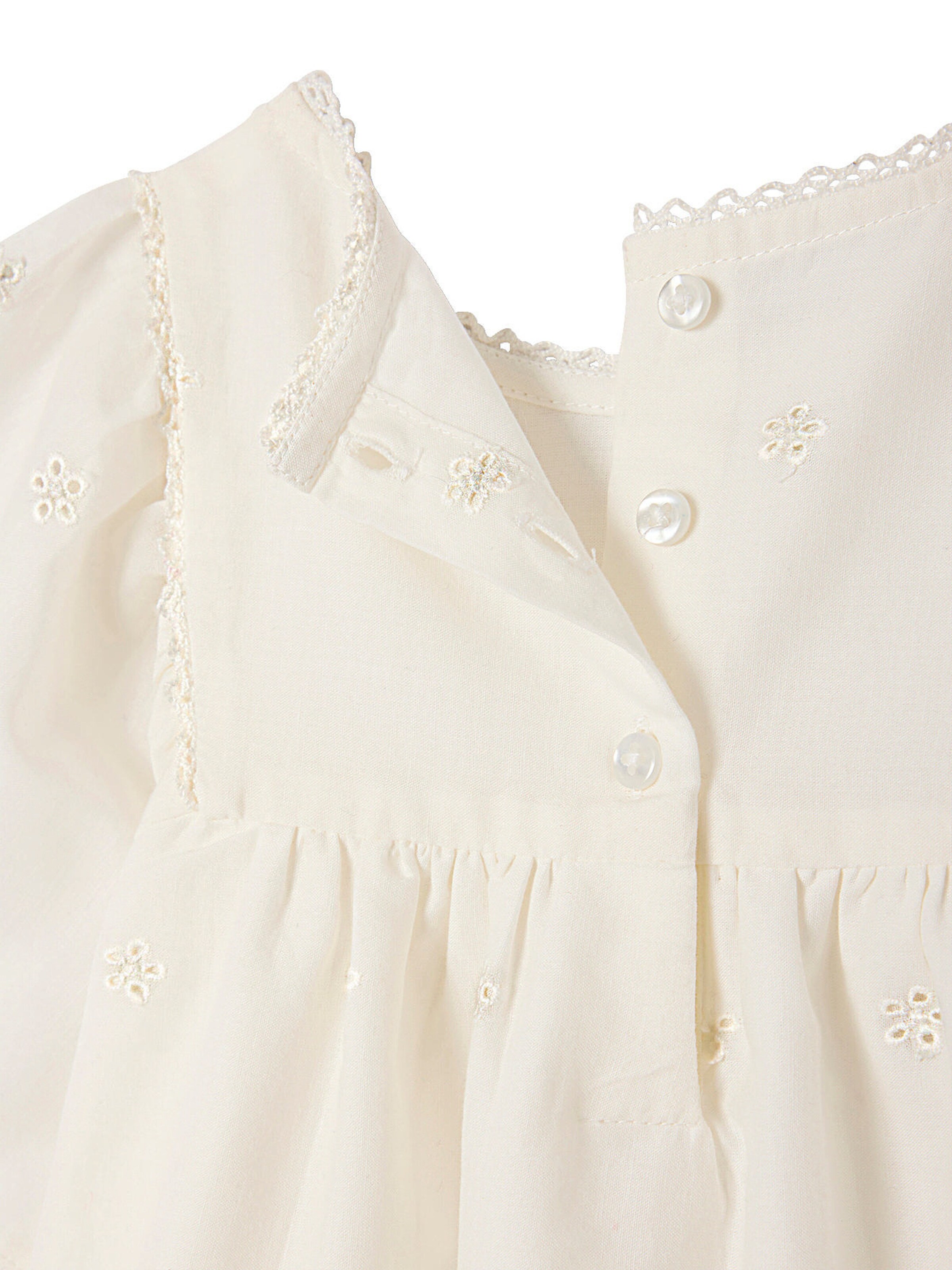 Vertbaudet Baby Bluse mit Lochstickereien wollweiß