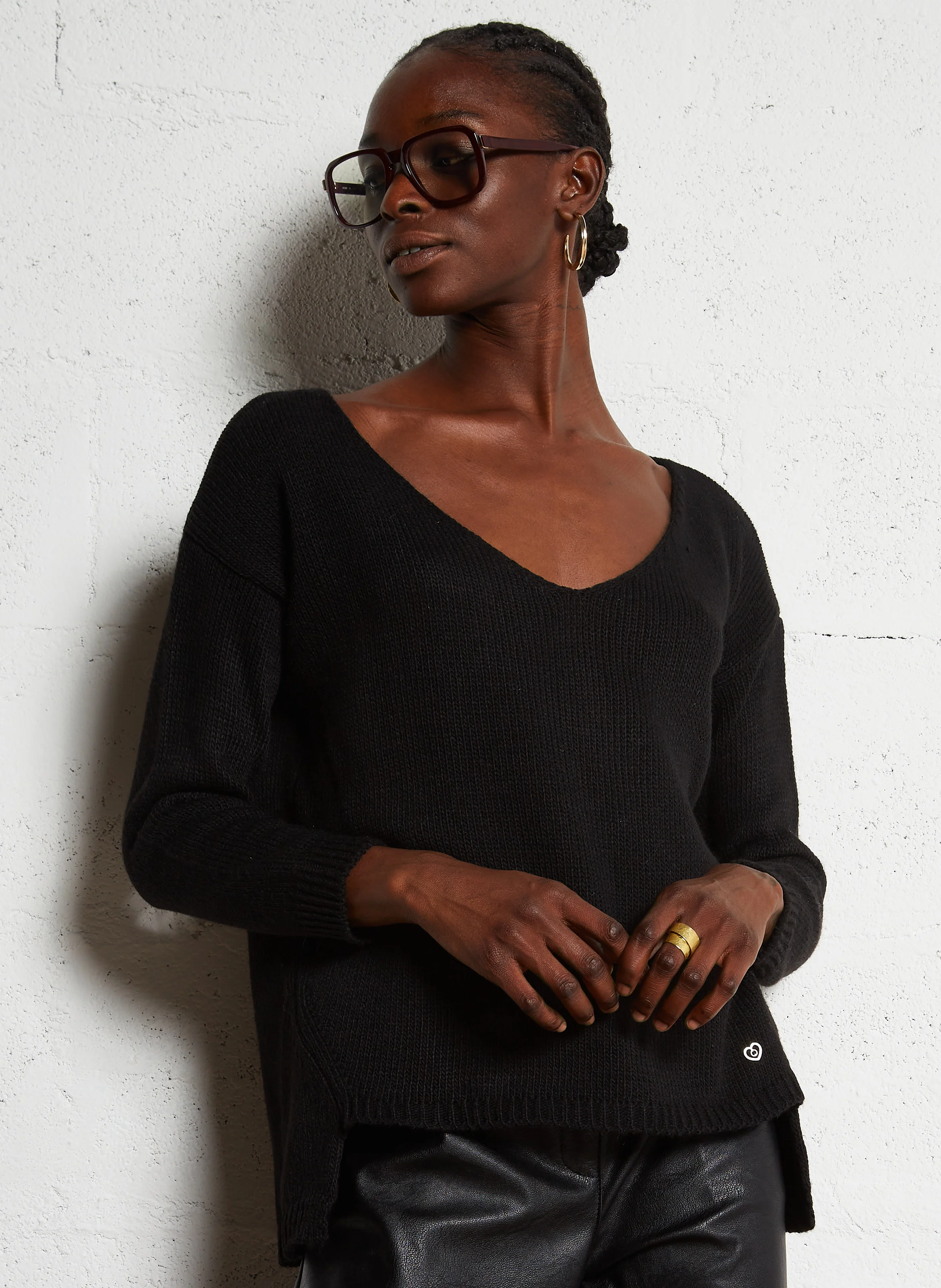 Pull col bateau| Noir