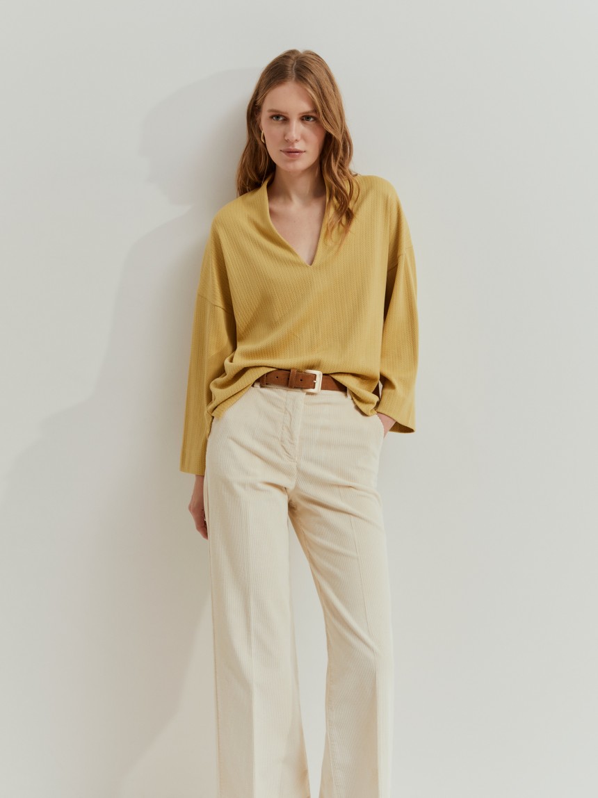 Camisola de malha espinha