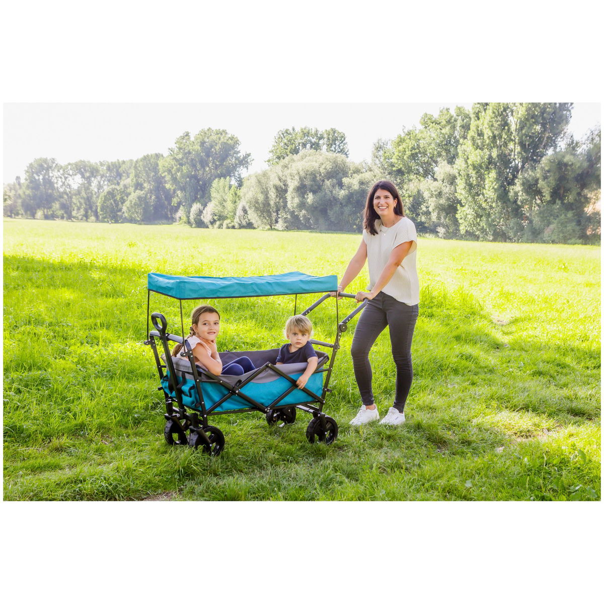 VedesOutdoor active Bollerwagen mit Dach Petrol
