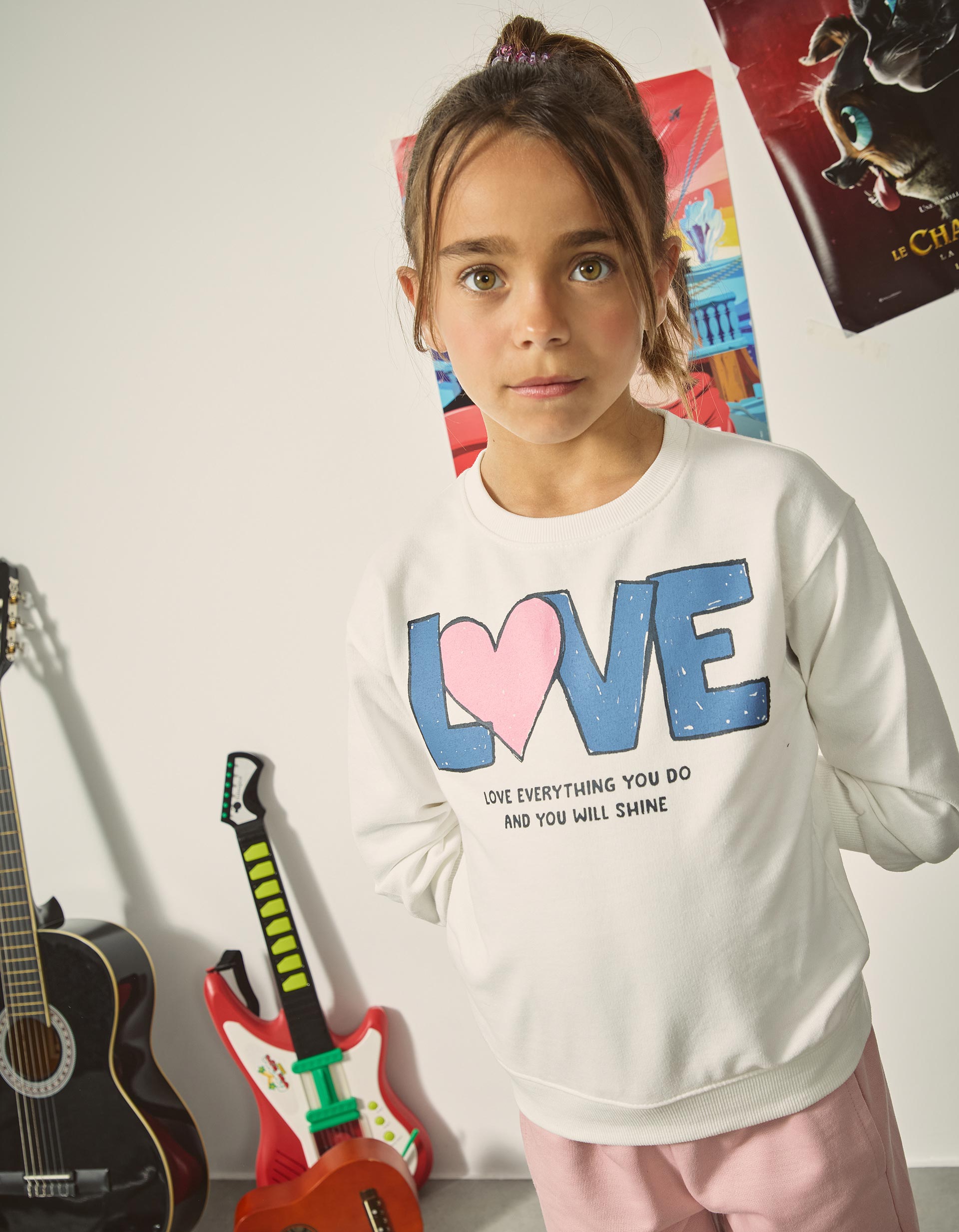 Sweatshirt de Felpa, Menina, Cru