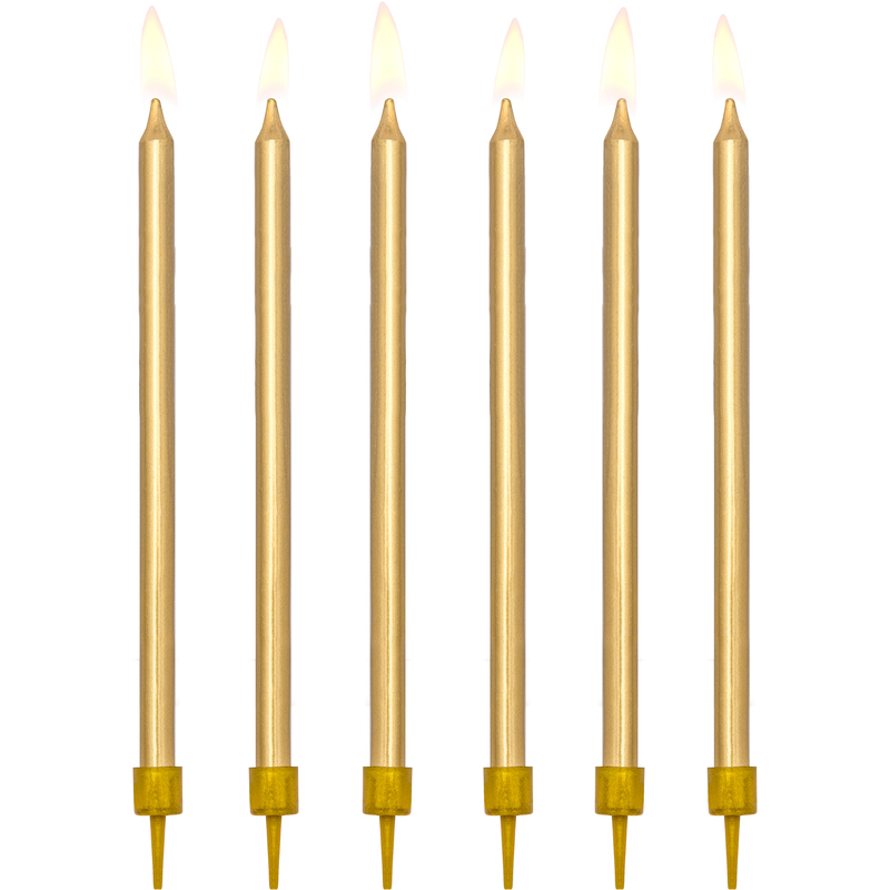 Partydeco Geburtstagskerzen, 12 Stück, gold