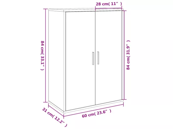 Buffet blanc 60x31x84 cm bois d'ingénierie