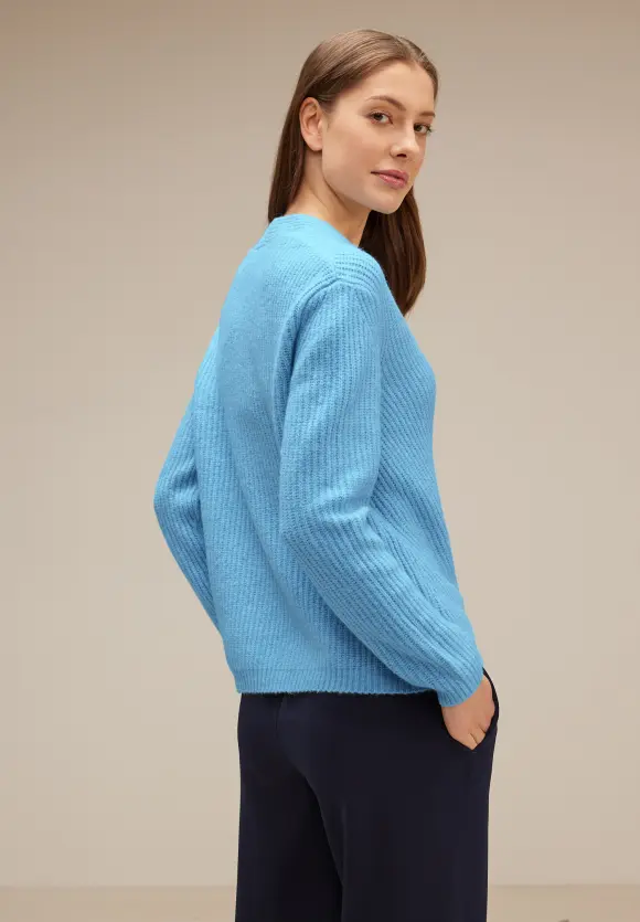 Pullover im Grobstrick - light aquamarine blue mel.