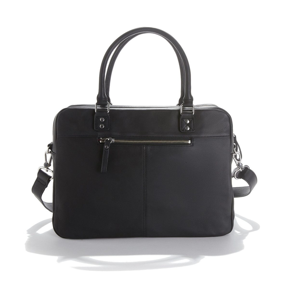 NAT & NIN<br>Bolsa de couro com zíper e vários bolsos MACY