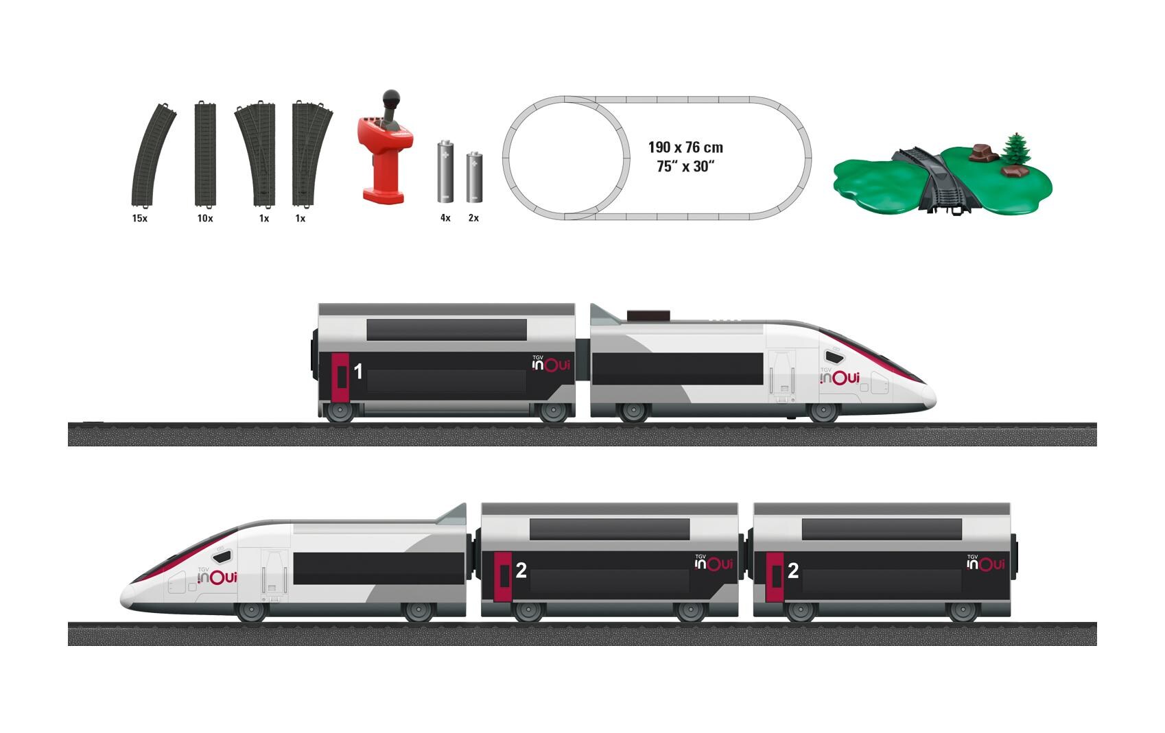 Startpackung TGV Duplex my world, H0Doppeldecker TGV Hochgeschwindigkeitszug Starter Set