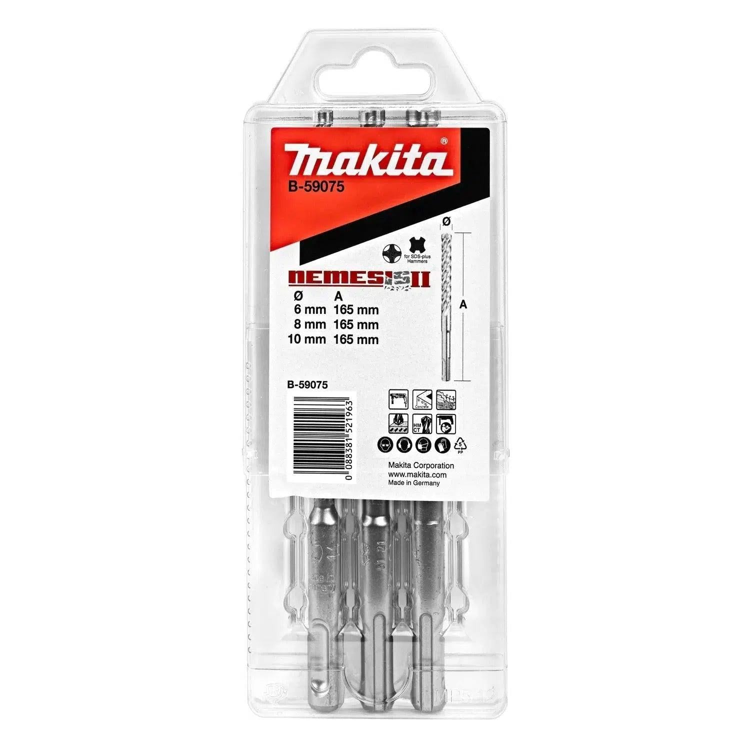 Makita B-59075 P4S: Sds-Plus Boor 3-Dlg Set