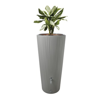 Regenton met Plantenbak Grijs Kunststof 220 Liter