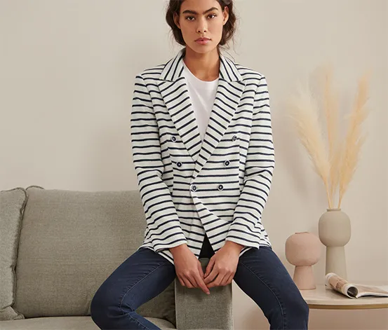 Gestreifter Sweatblazer