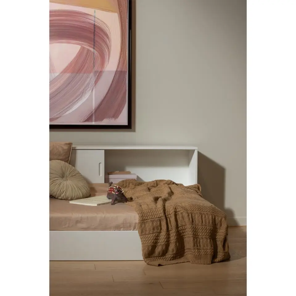 WOOOD Carter Bed - Grenenhout - Wit - 90x200