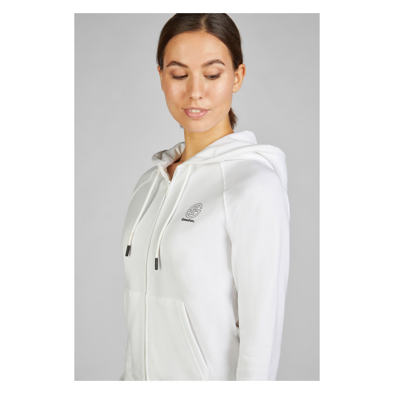 ESKADRON Dynamic Hoodie Tech-Jersey Zip-Hood - white
