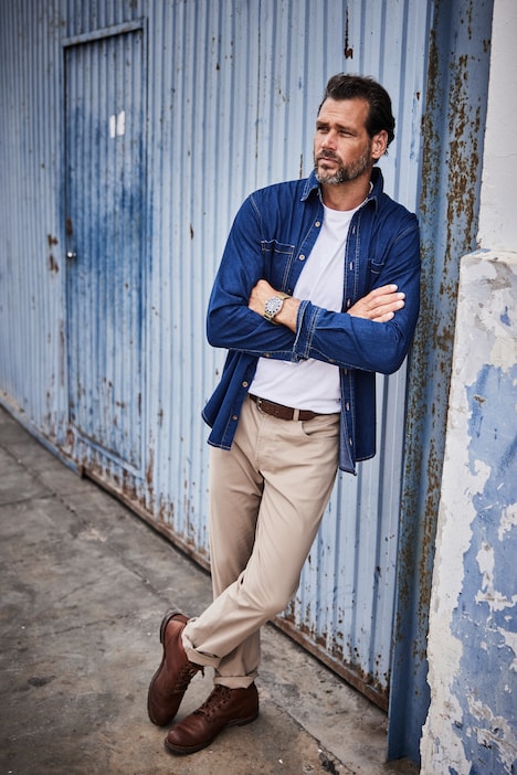 Jeanshemd, Langarm, Kentkragen, Modern Fit, bis 8 XL