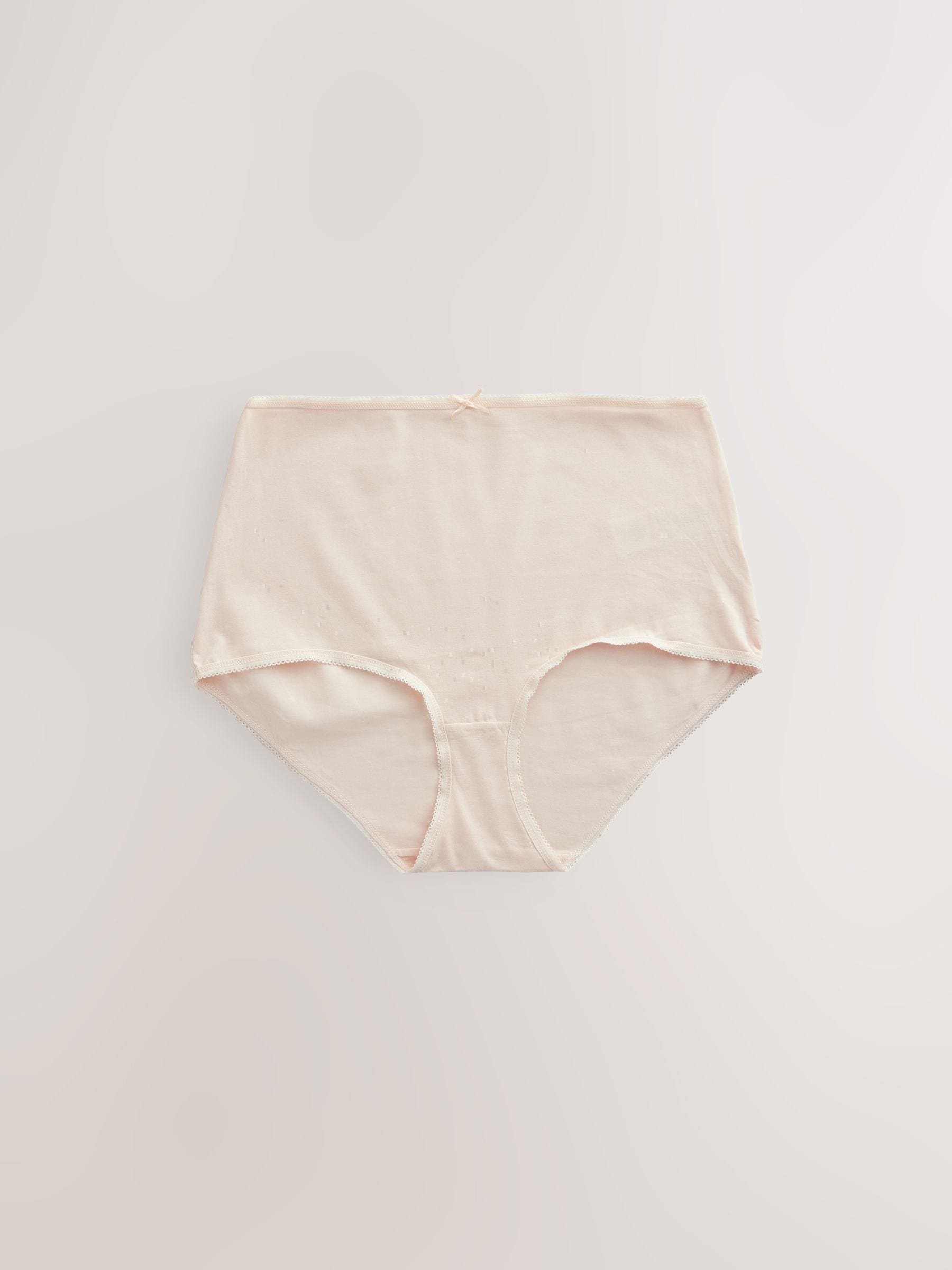 Zwart/pastelroze huidskleur/wit - Set van 5 slips met hoog katoengehalte