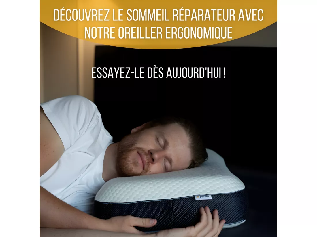 Oreiller Ergonomique Confort Épaule - Anti-Acariens - 60x40x13 - RELAX
