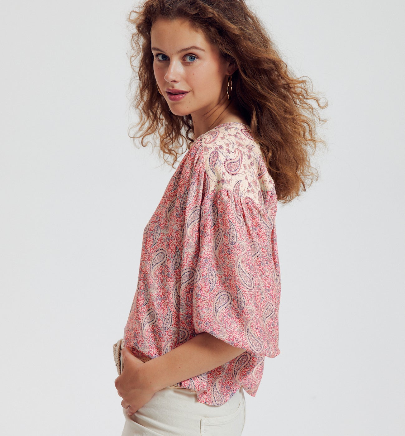 Blouse imprimée Femme - Imprimé écru