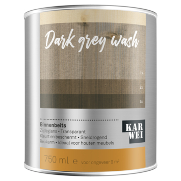 KARWEI binnenbeits transparant dark grey wash 750 ml