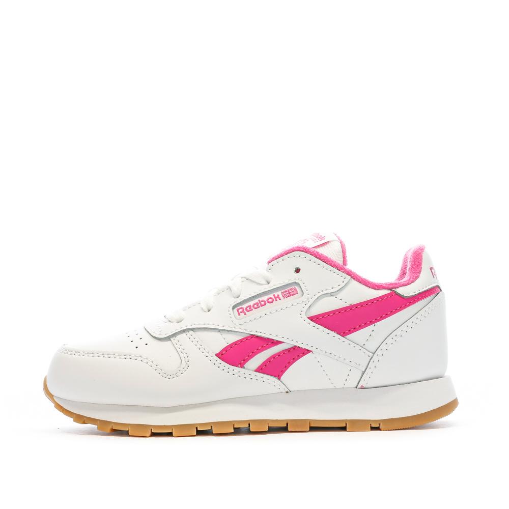Reebok Baskets Blanches/Rose Fille Reebok Classic Leather 100034223