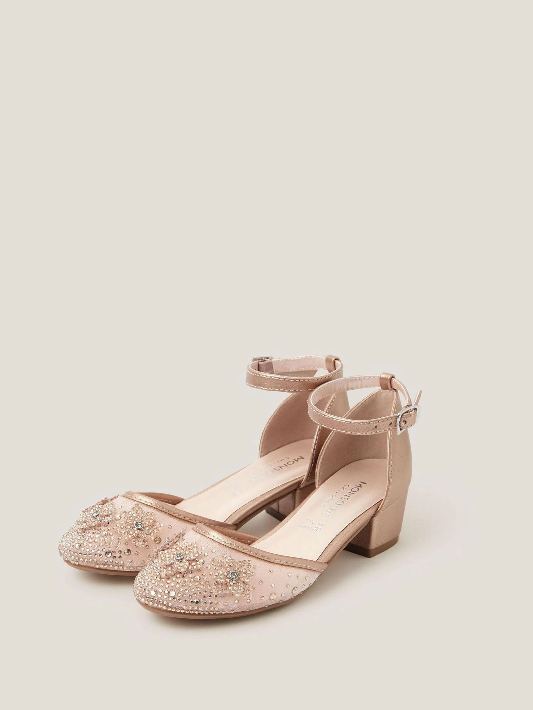 Monsoon Diamanté Floral Closed Toe Heels Shoes
