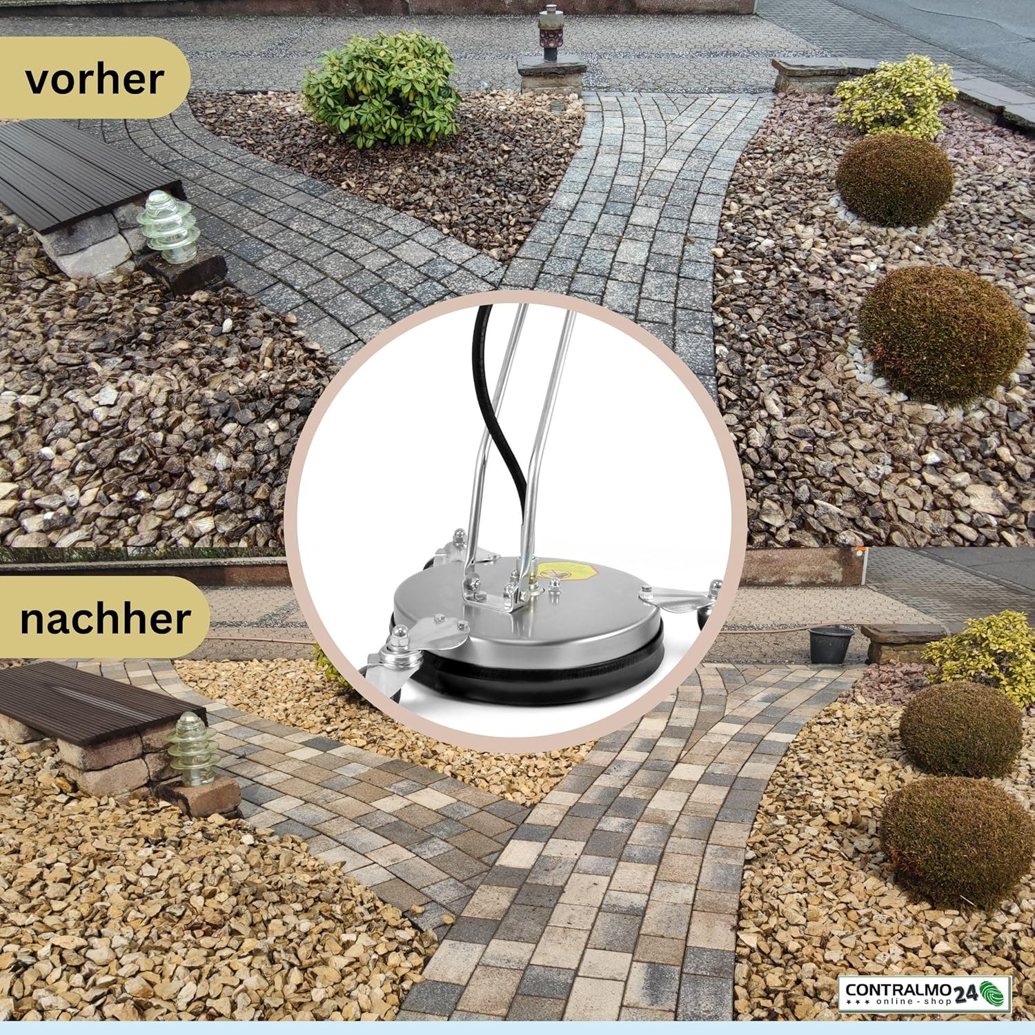 CFR300 Profi Edelstahl Flächenreiniger | Pressure Washer | 150 Bar | mobiler Reinigung | Terrassenreiniger | Steinreiniger | Betonreiniger | Universal-Reiniger | DIE Putzmaschine