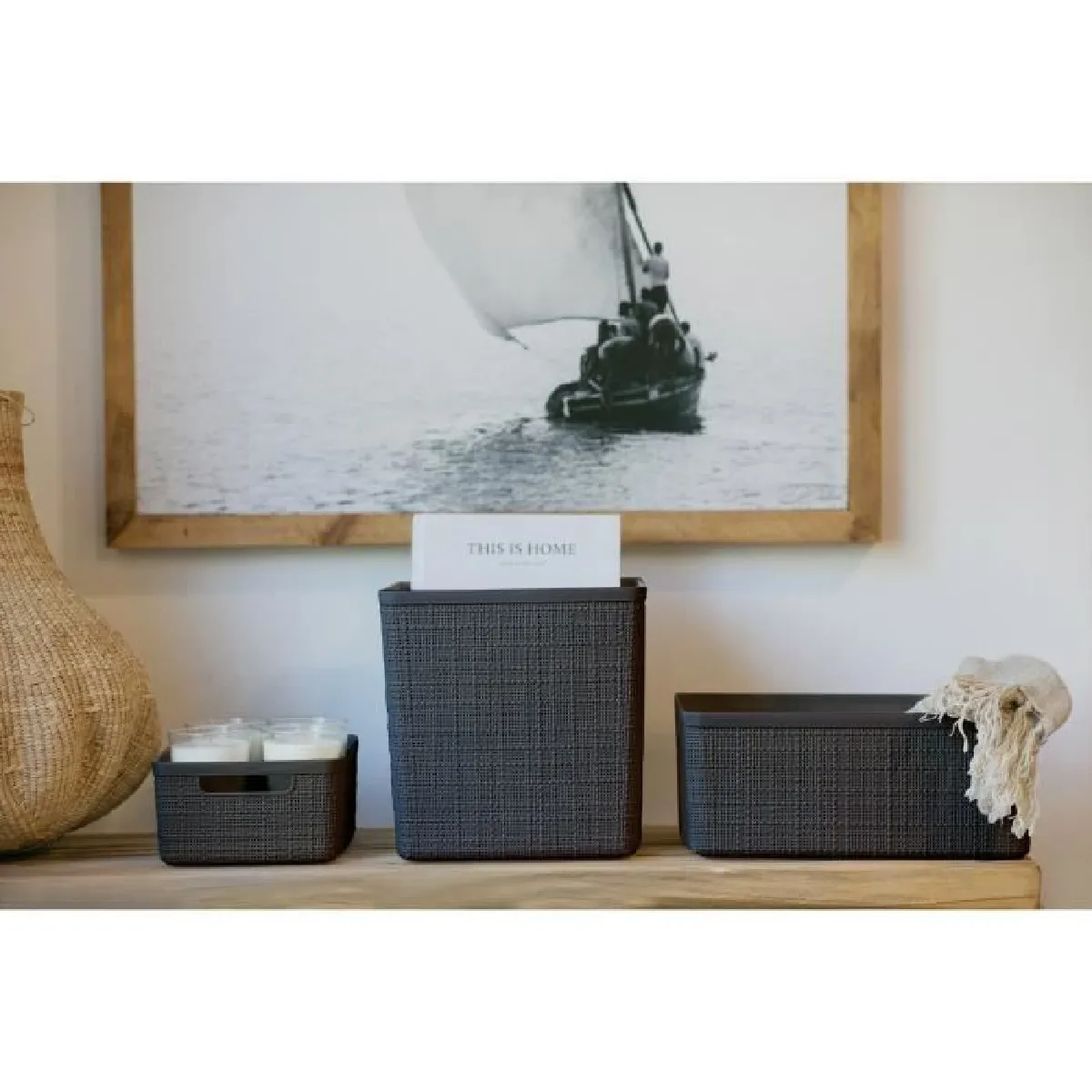 Panière 5L JUTE Gris - But