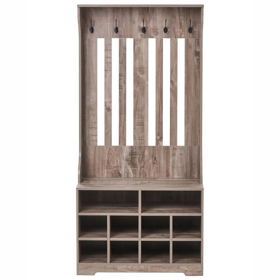 DENILIQUIM - Schoenenkast - Donkerbruin - Hout