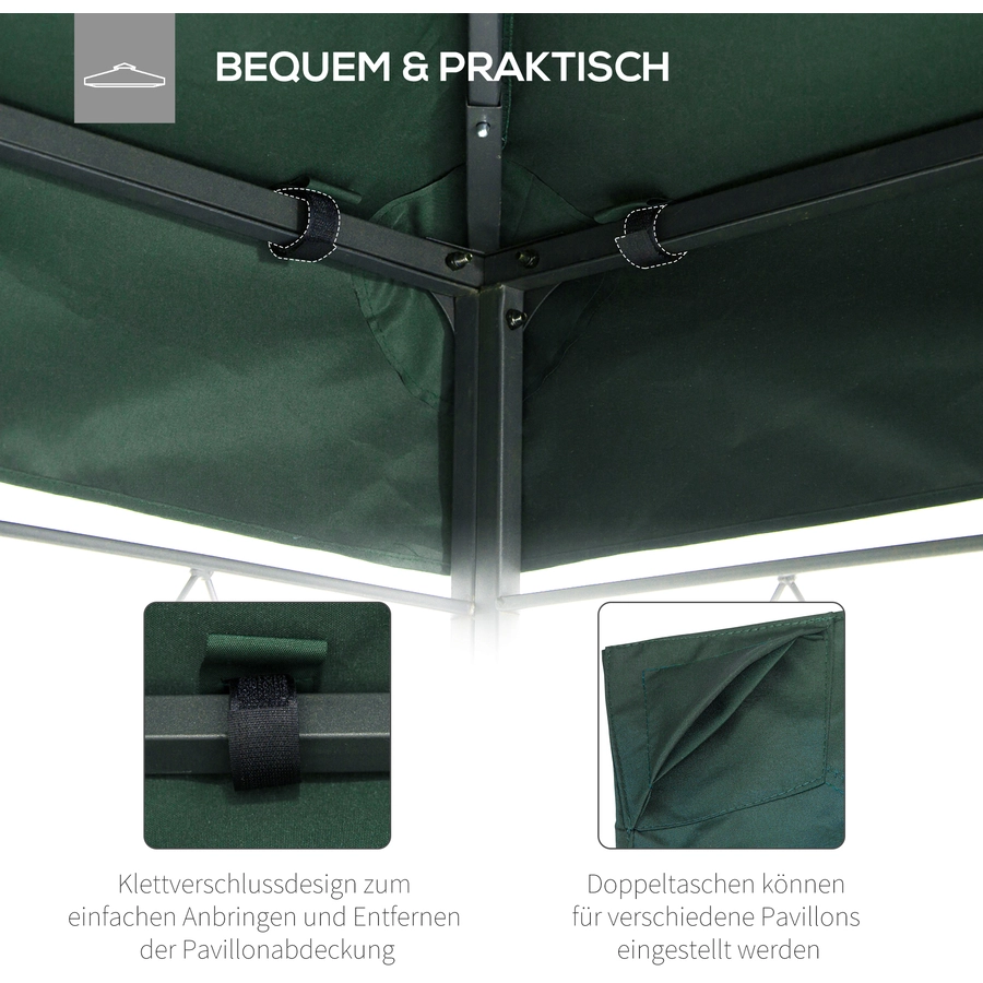 Outsunny Pavillondach für 3 x 4 m Pavillons grau