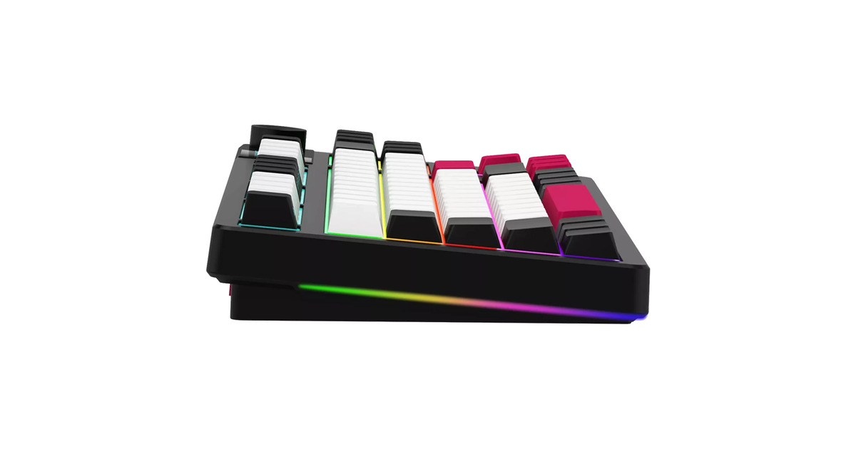 LORGARKBP70TKLW, gaming toetsenbord  (Zwart, US lay-out, LOGAR Toxic Purple, TKL, RGB, Hot-swappable, PBT Double-shot, Bluetooth / 2.4GHz / USB)