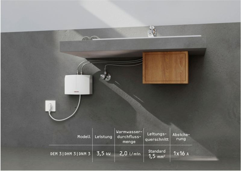 Stiebel Eltron - DHM 3 - Doorstroomboiler - Wit - Inclusief Straalregelaar