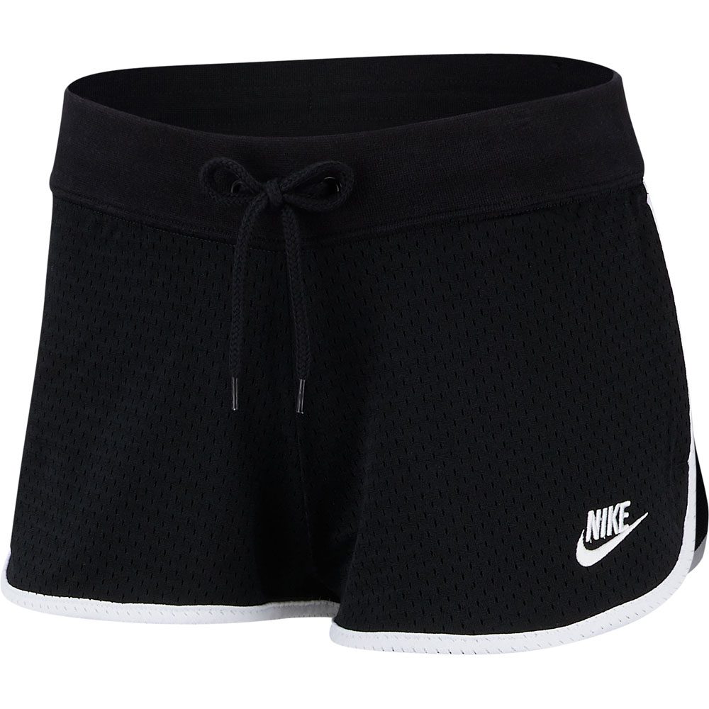 Nike Sportswear Heritage Mesh Trainingsshorts Damen schwarz weiß