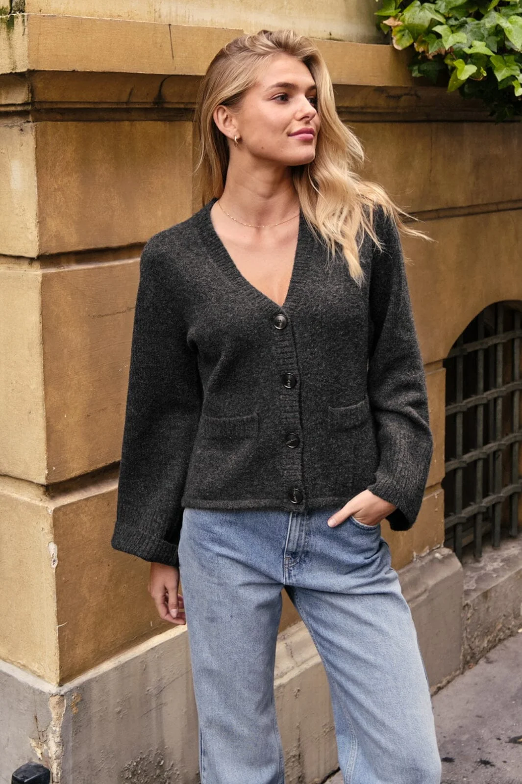 Neo Noir Pixie Knit Cardigan antracit
