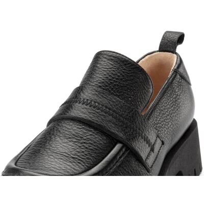 Damenloafer Leder, Schwarz