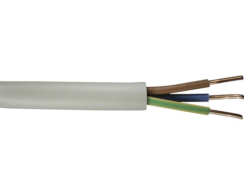 Ommantelde kabel NYM-J 3x1,5 mm² 5 m grijs