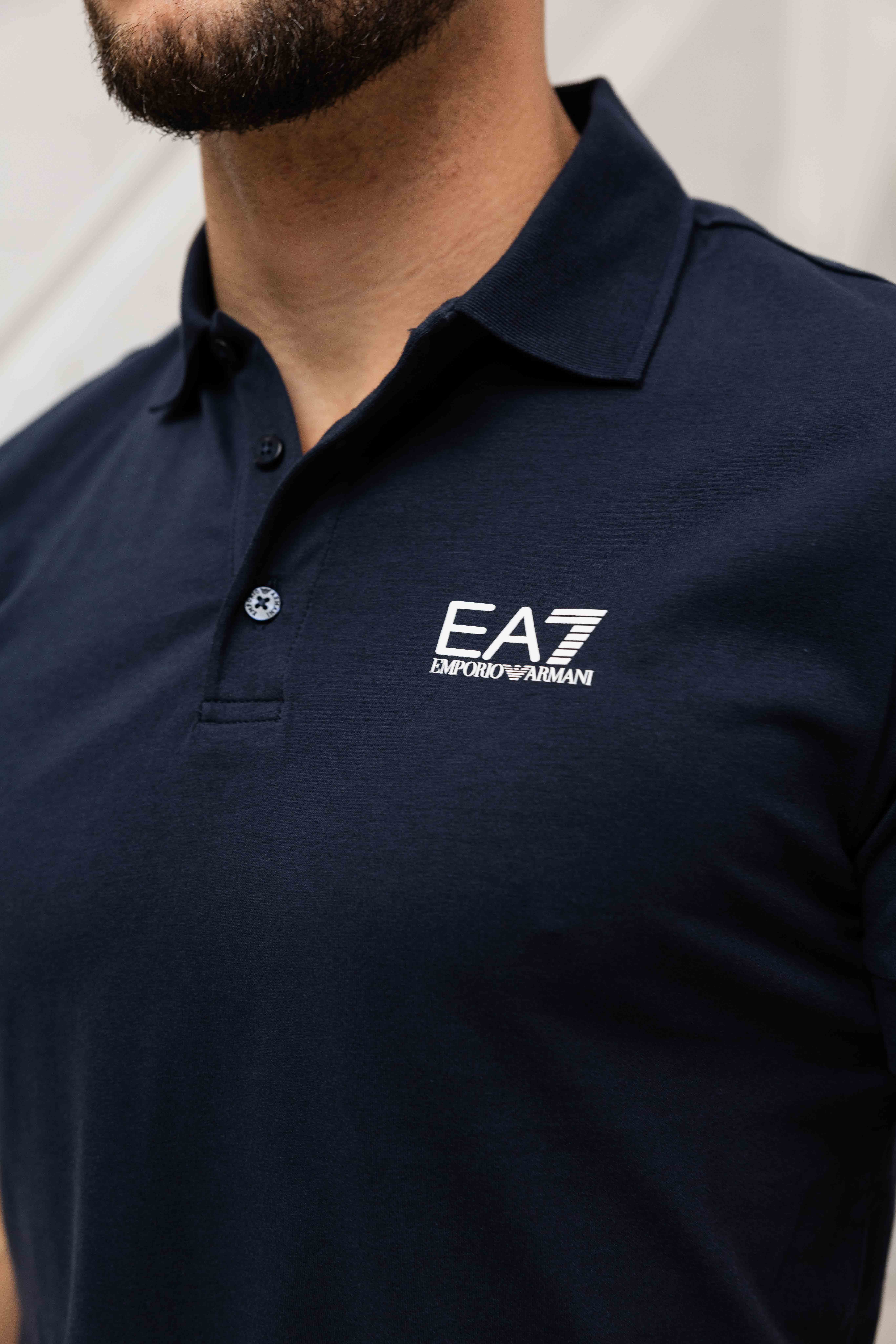 EA7 Emporio Armani 8NPF14 Polo Heren Donkerblauw