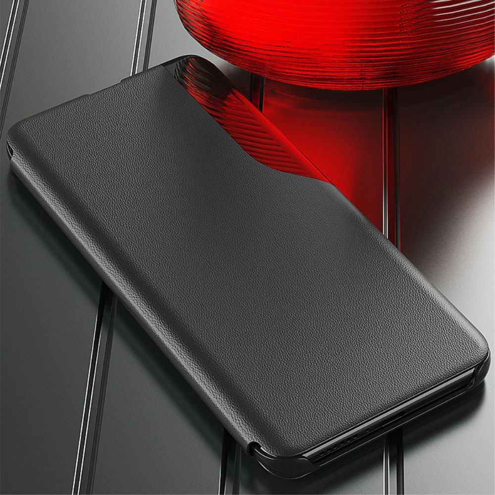 Samsung Galaxy S24 Leder Hülle Small Window View Flip Case - Grün / Blau