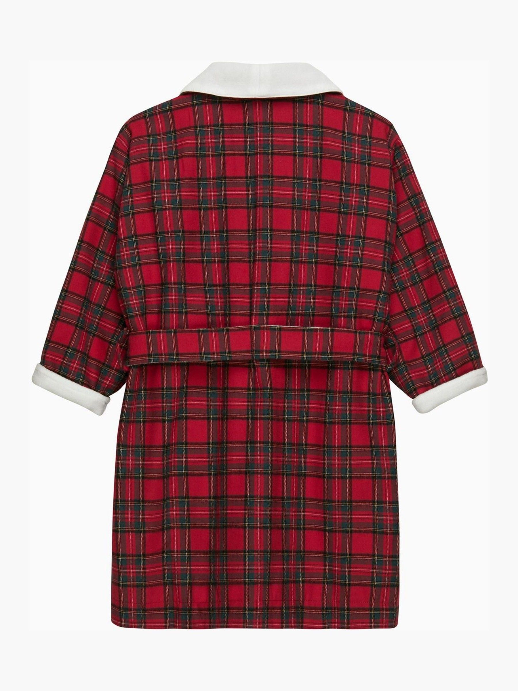 Trotters London Red 100% Cotton Cosy Tartan Robe